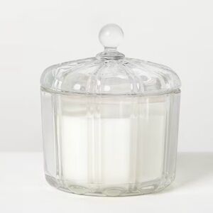 NWT Hearth&Hand 2 Wick Medium Glass with Lid Mulled Spice Jar Candle Clear 12oz